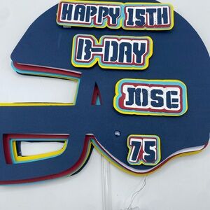 Football 3D cake topper with lights/custom any name any color